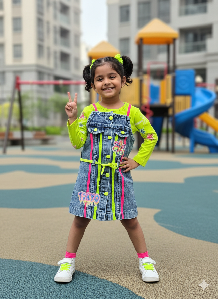 Girls Denim Dungaree Dress [GD-6054] (1-6 Years)
