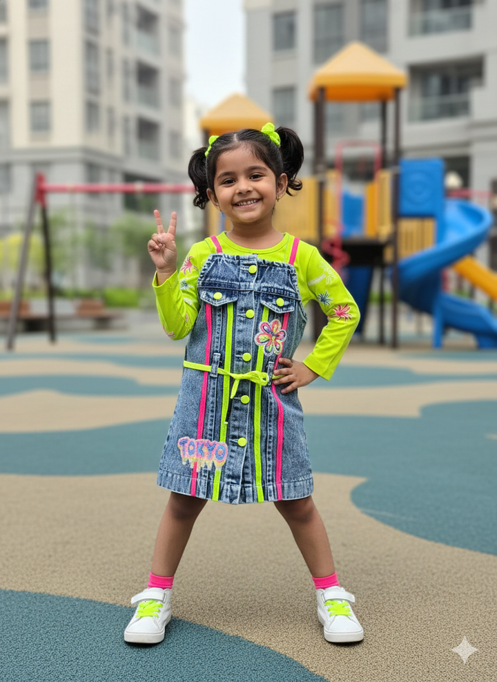 Girls Denim Dungaree Dress [GD-6054] (1-6 Years)