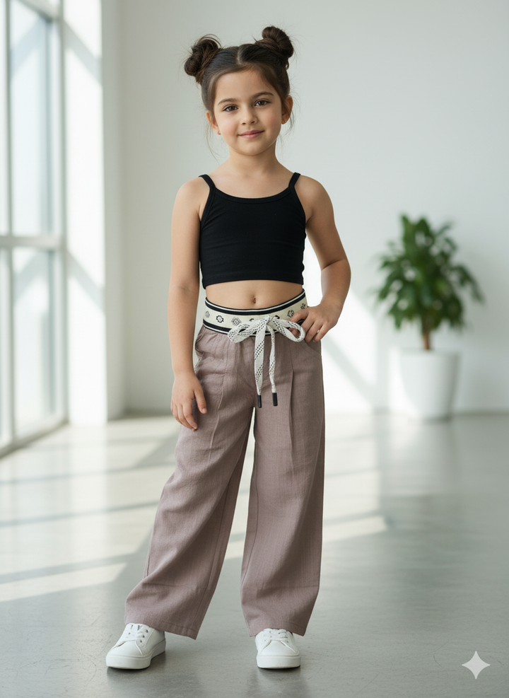 Girls Cotton Straight Fit Pants [GJ-839] (4-12Years)