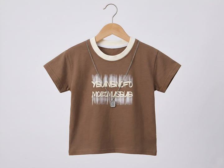 Boys Imported Brown Cotton T-Shirt [BT-241] (9Month -5Years)