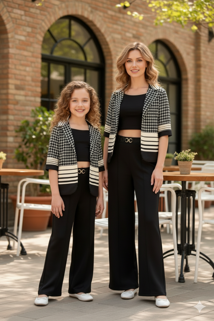 Free Size 3 Piece Blazer Co-Ord Set [GCS-6555] (Fit From 28-34 Waist) (M-XXL)