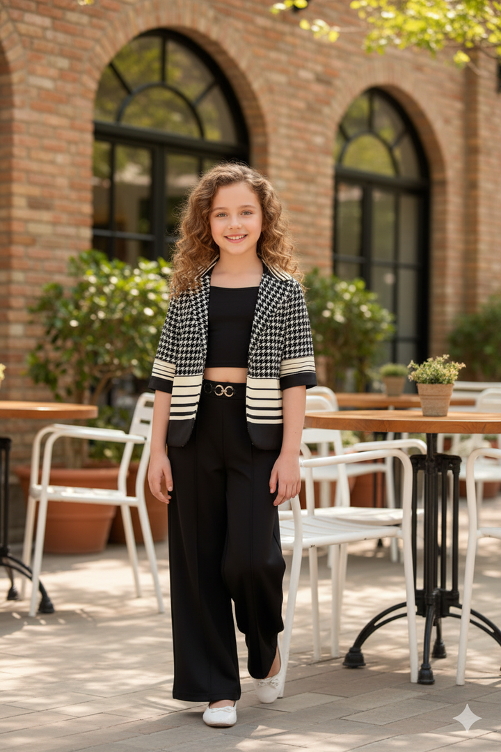 Girl's 3 Peice Blazer Co-Ord Set [GCS-6587] (5-12 Years)