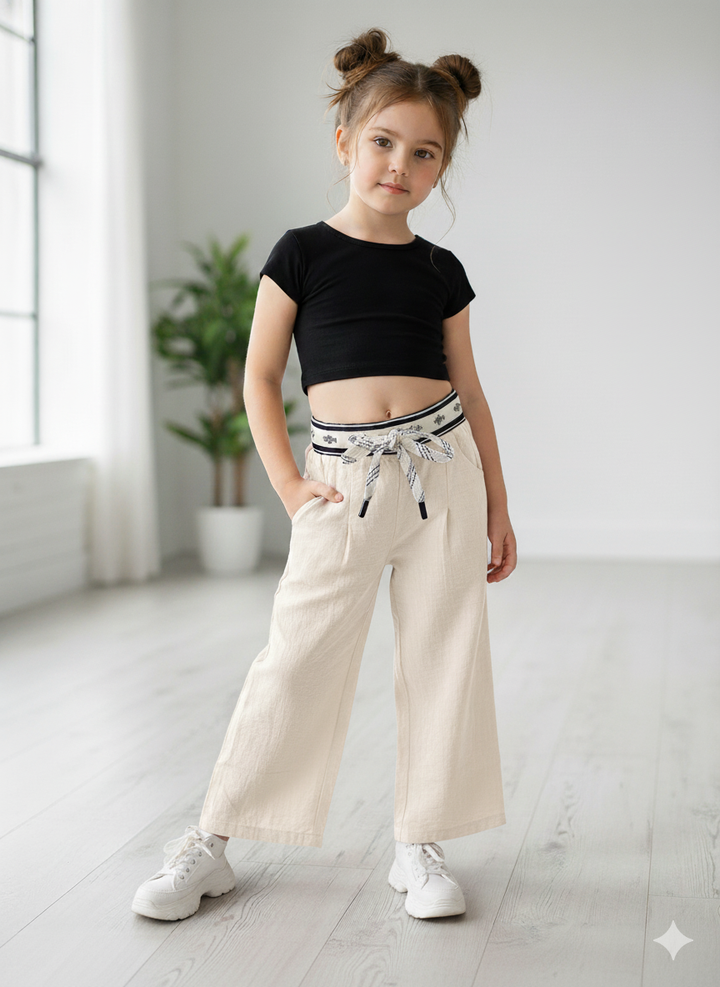 Girls Cotton Straight Fit Pants [GJ-838] (4-12Years)