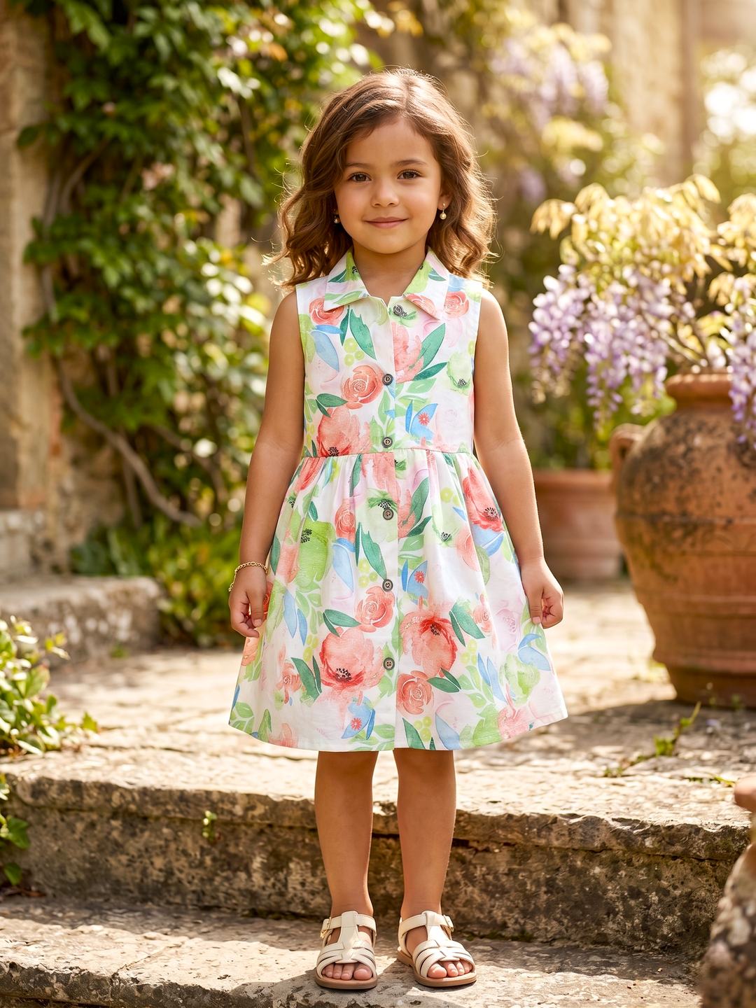Girls Summer Printed Dress [GD-5544] (1-6Years)