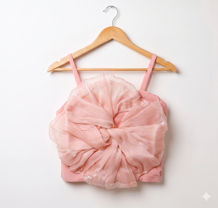 Girls Peach Spaghetti Crop Top [GT-1562] [1-8Years]