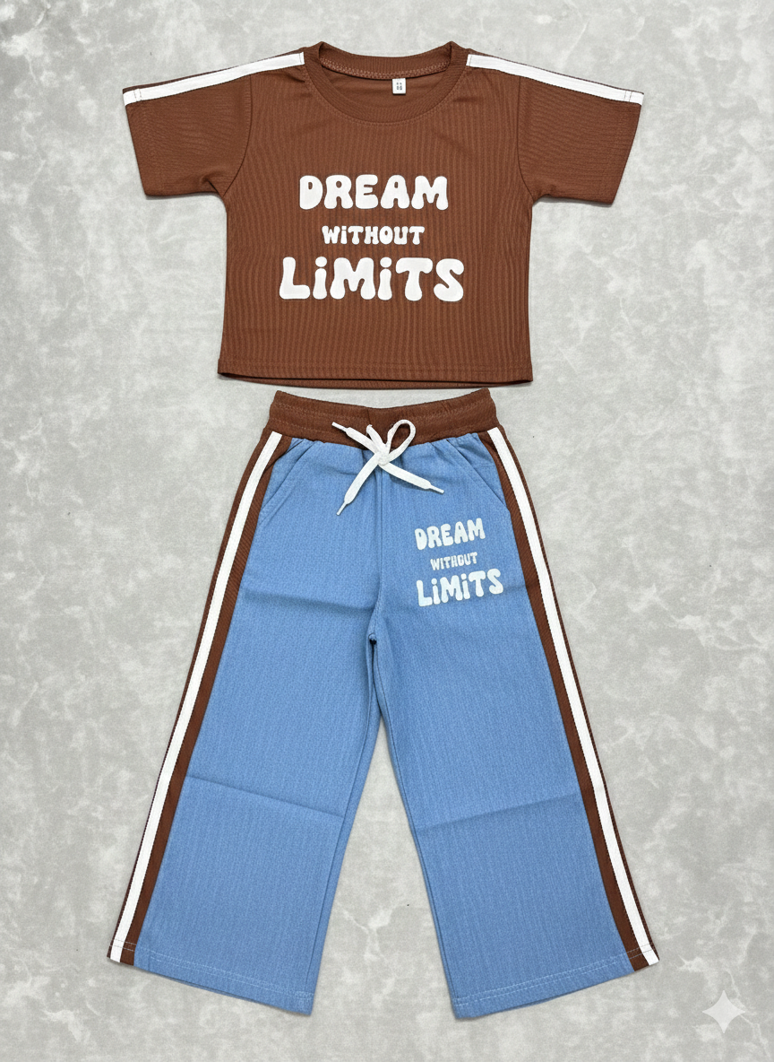 Girl's Causal Brown Co-Ord Set [GCS-5049](3-12 Years)