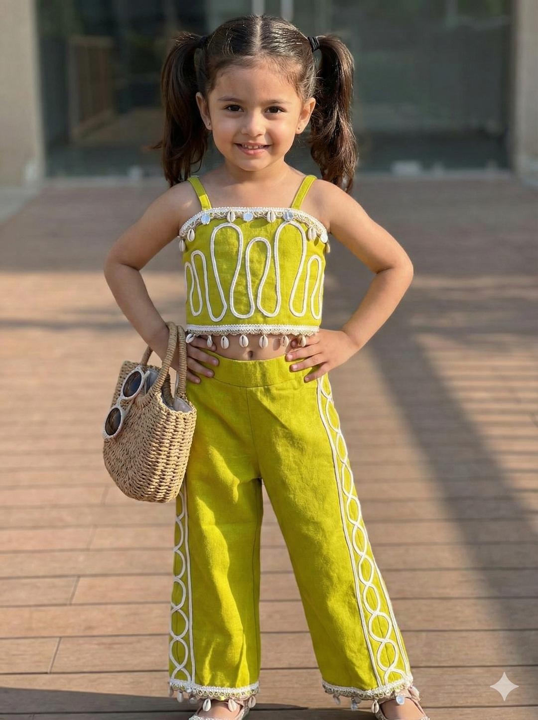 Girl's 3 Piece Green Co-Ord Set [GCS-6120] (9M-6 Years)