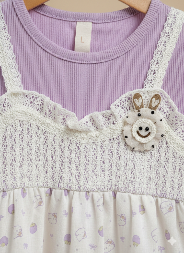 Girls Summer Cotton Frock [4A-6379] (6M - 3 Years)