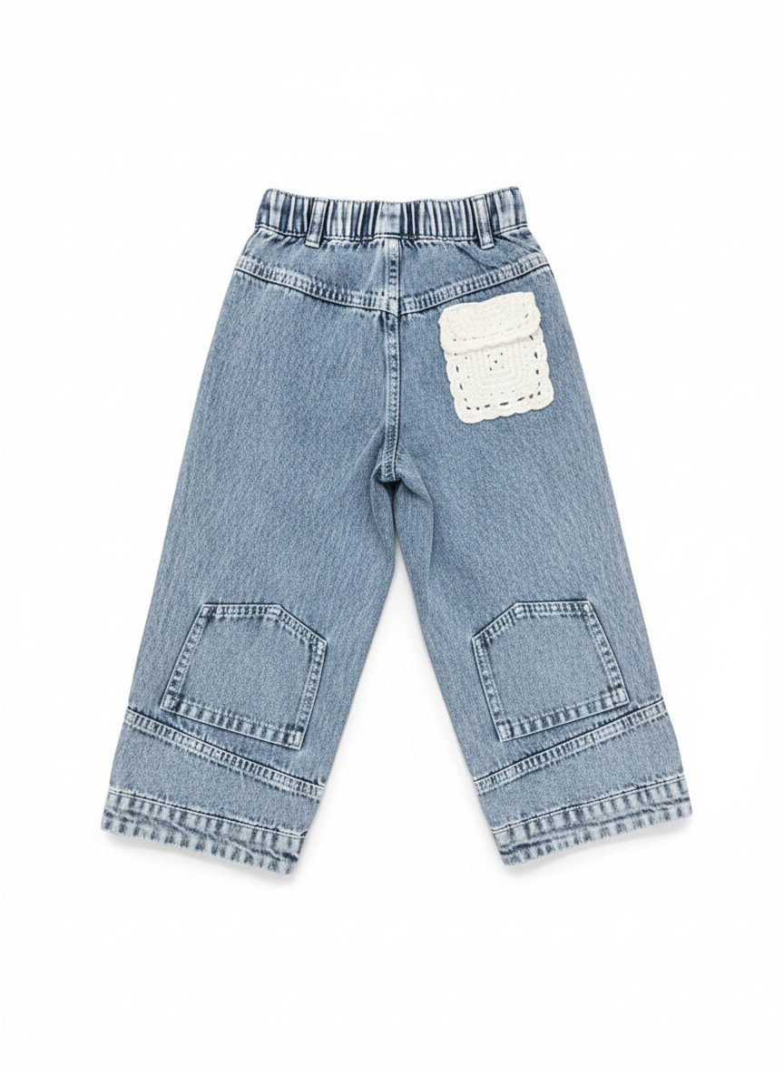 Girls Designer Straight Fit Denim Jeans [GJ-1019] (4-12Years)