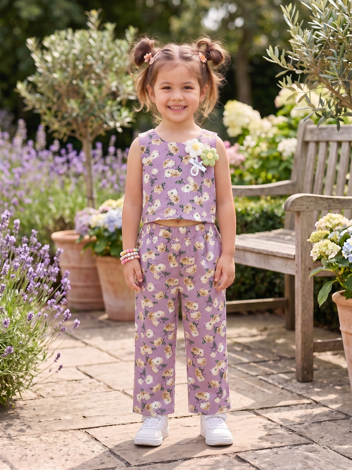 Girl's Cotton Printed Co-Ord Set [GCS-5214] (4-12Years)