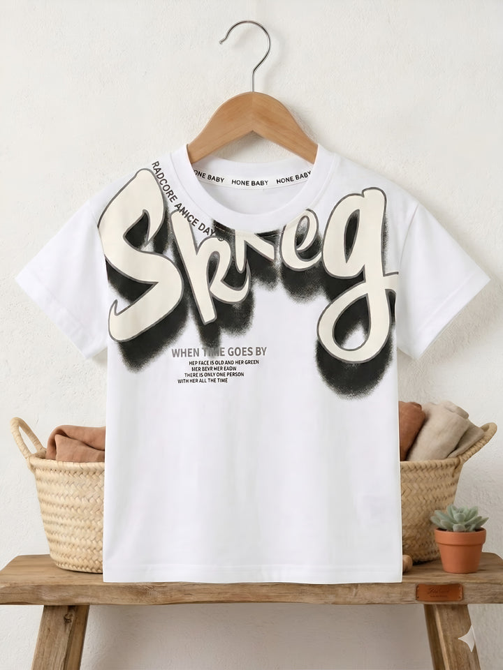Boys Imported White Cotton T-Shirt [BT-237] (9Month -5Years)