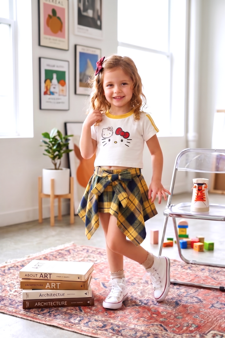 Girl's Imported Yellow Co-Ord Set [GCS-5001] (9Month -5 Years)