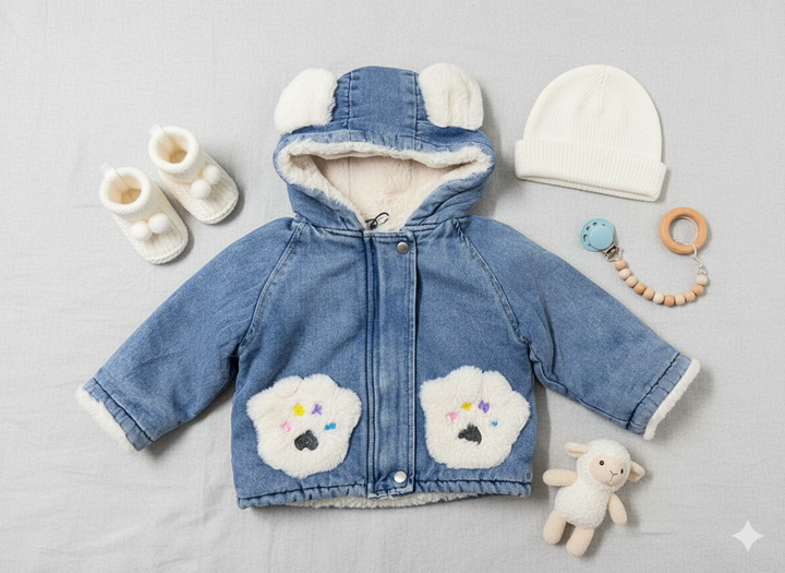 Girls Imported Winter Hoodie Fur Jacket [GT-184] [2-7Years]