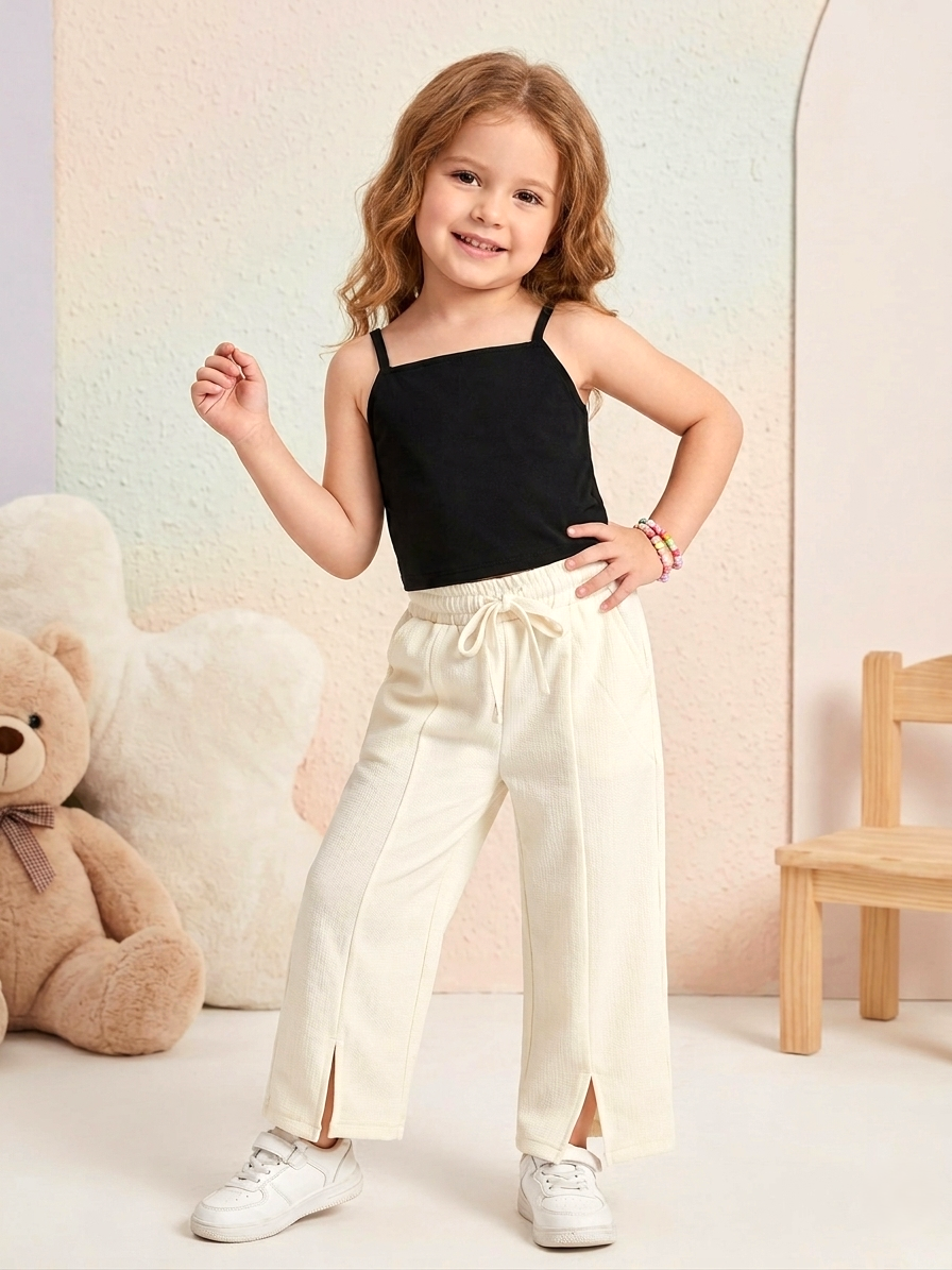 Girl's 3 Piece Party Wear Black Co-Ord Set [GCS-5561] (4-12 Years)