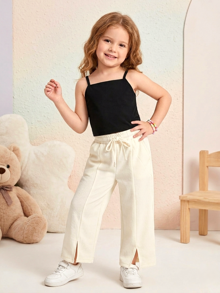 Girl's 3 Piece Party Wear Black Co-Ord Set [GCS-5561] (4-12 Years)
