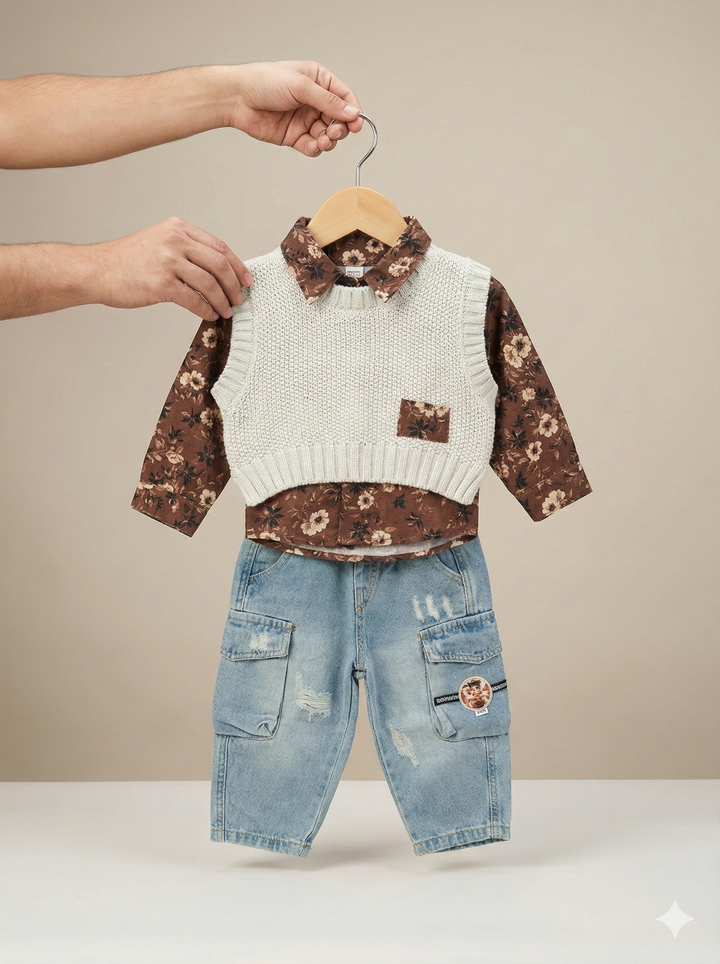 Boys 3 Piece Cord Set [BT-6054] [1 - 6Years]