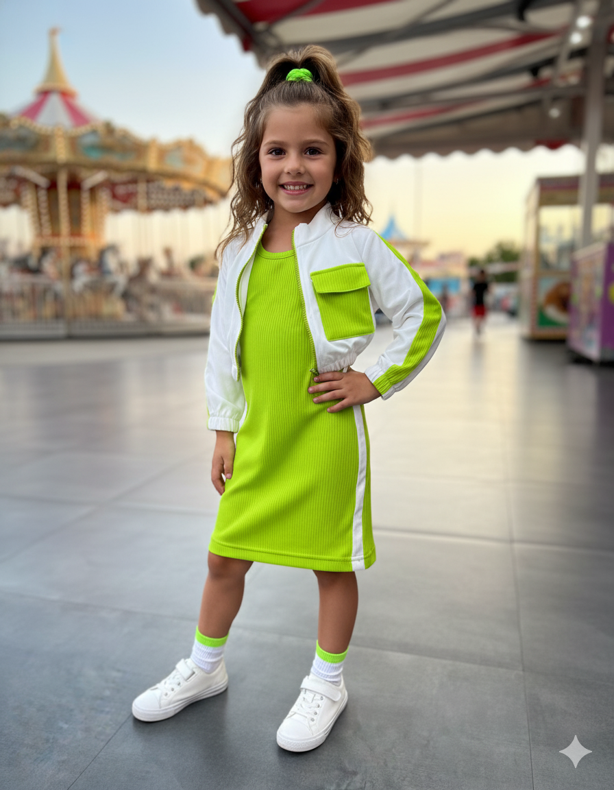 Girls Bodycon Dress With Zipper [GD-3861] (3-12 Years)