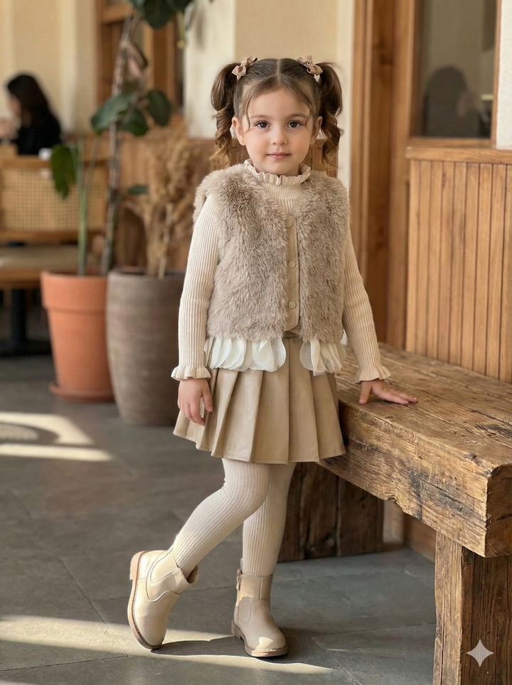 Girl's 3 Piece Imported Co-Ord Set ( STOCKINGS NOT INCLUDED) [GCS-6141](4-9 Years)