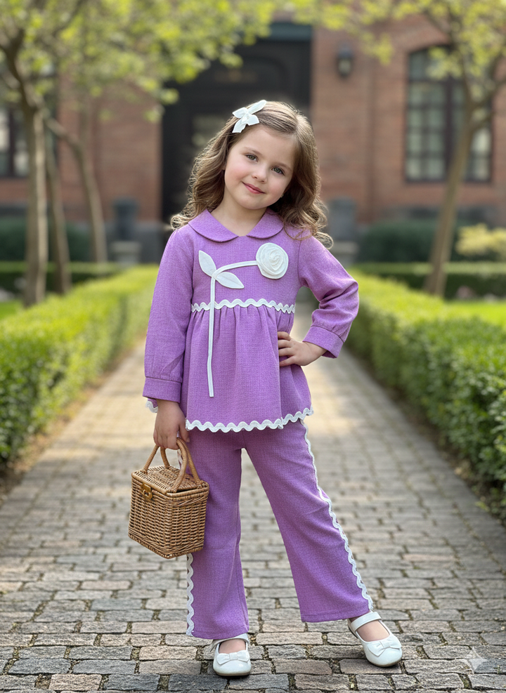 Girls Flower Imported Co-Ord Set [GCS-6169](4-13Years)