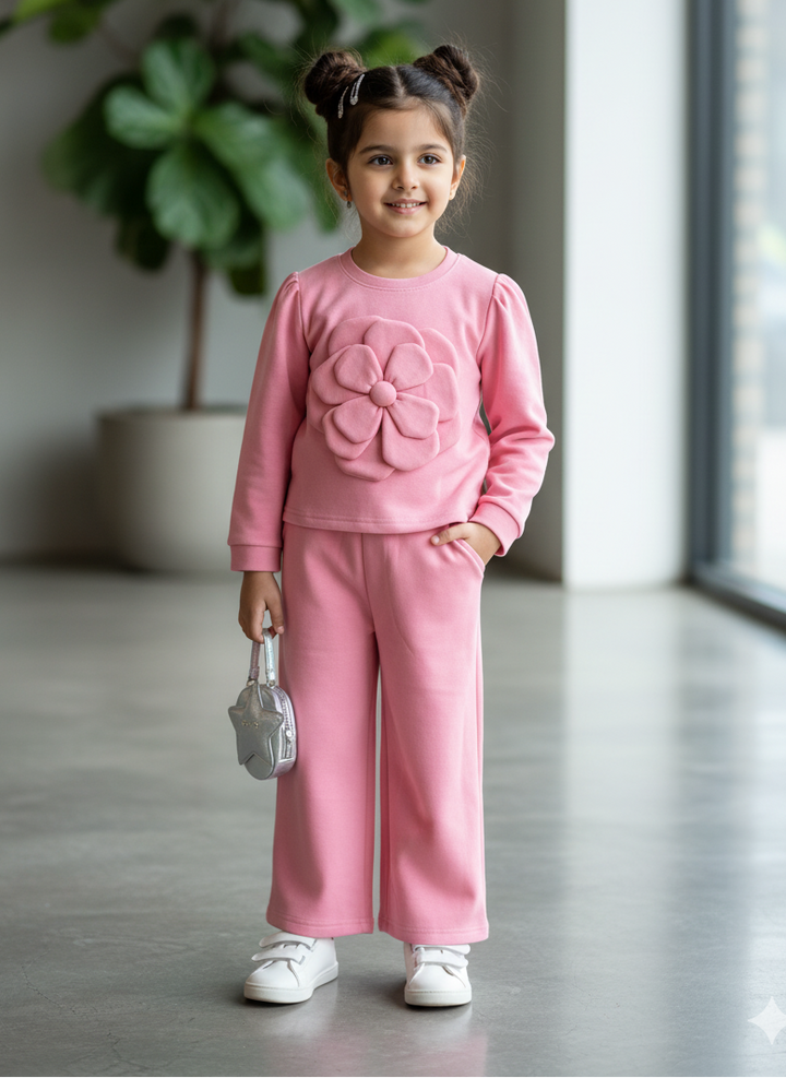 Girl's Designer Peach Co-Ord Set [GCS-6458] (4-12 Years)