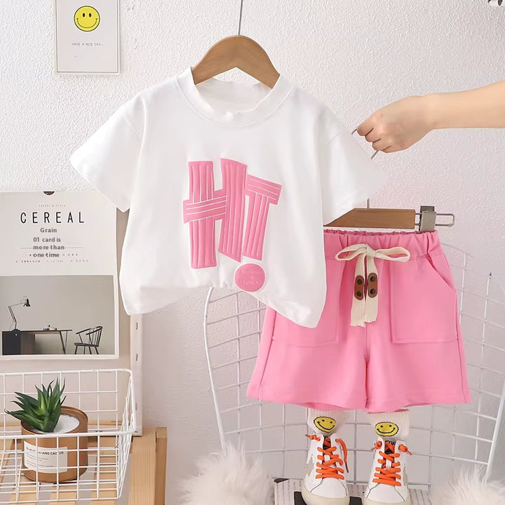Girl's Imported White Co-Ord Set [GCS-4989] (2-7 Years)