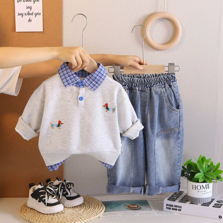 Boys Grey Imported Co-Ord Set [BT-6525] [1 - 5Years]
