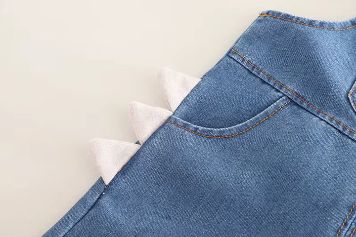 Boys Green Typographic Printed Short Sleeves Shirt With Dungaree [BT-223] (1 - 6 Years)