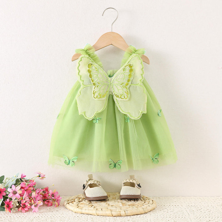 Summer New Back Bright Wings Embroidered Butterfly Dress [GF-5219] (6M - 3 Years)