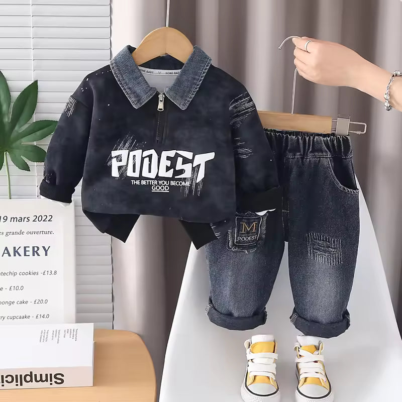 Boys Imported Black Cord Set [BT -8451] [1-6 Years]