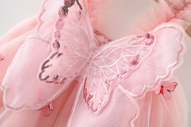 Summer New Back Bright Wings Embroidered Butterfly Dress [GF-5589] (6M - 3 Years)