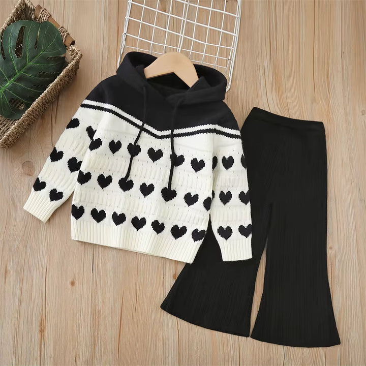 Girls Korean Knitted Winter Co-Ord Set [GCS-6340](1-6 Years)