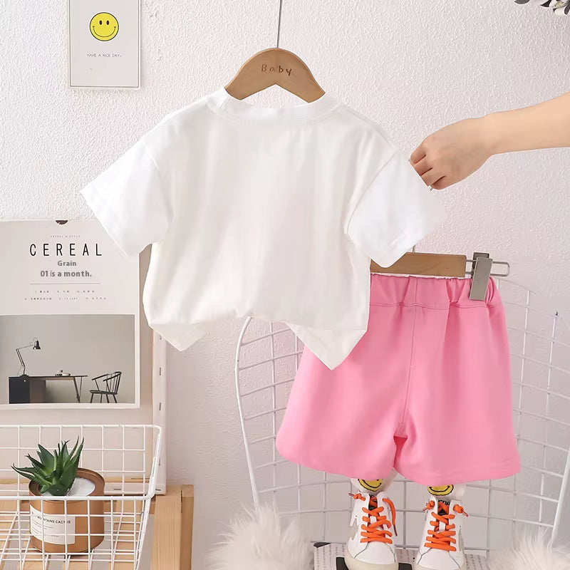 Girl's Imported White Co-Ord Set [GCS-4989] (2-7 Years)