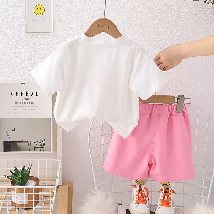 Girl's Imported White Co-Ord Set [GCS-4989] (2-7 Years)