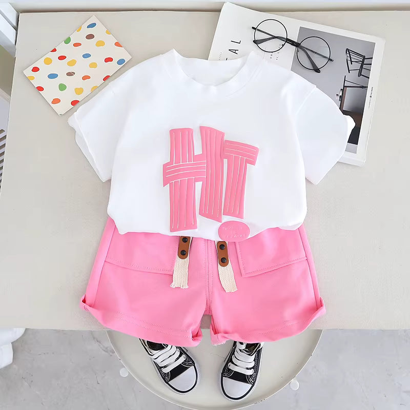 Girl's Imported White Co-Ord Set [GCS-4989] (2-7 Years)