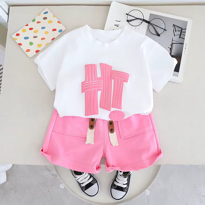 Girl's Imported White Co-Ord Set [GCS-4989] (2-7 Years)