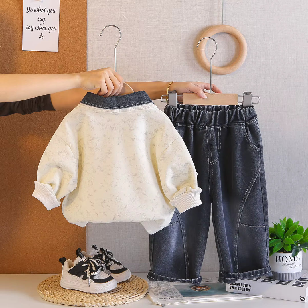 Boys Imported White Cord Set [BT -8542] [1-6 Years]
