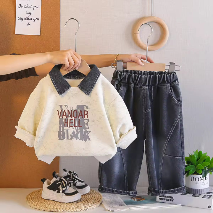 Boys Imported White Cord Set [BT -8542] [1-6 Years]