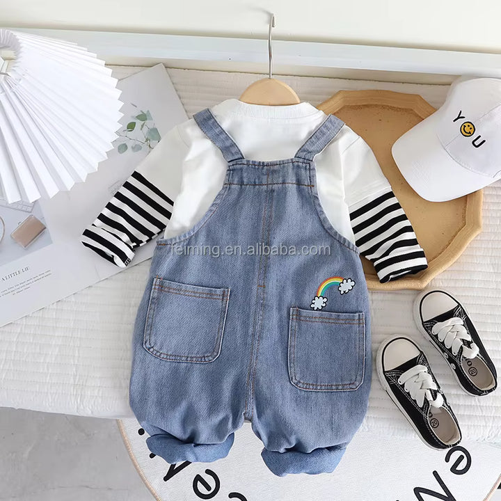 Girls Imported Denim Dungaree [GD-6480] (1-6 Years)