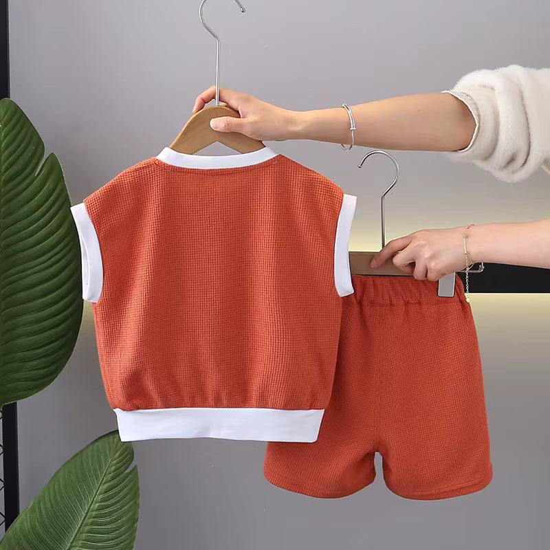 Boys Imported Orange Co-Ord Set [BT-495] [2-7 Years]