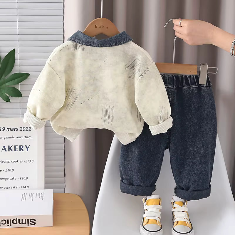 Boys Imported White Cord Set [BT -8542] [1-6 Years]