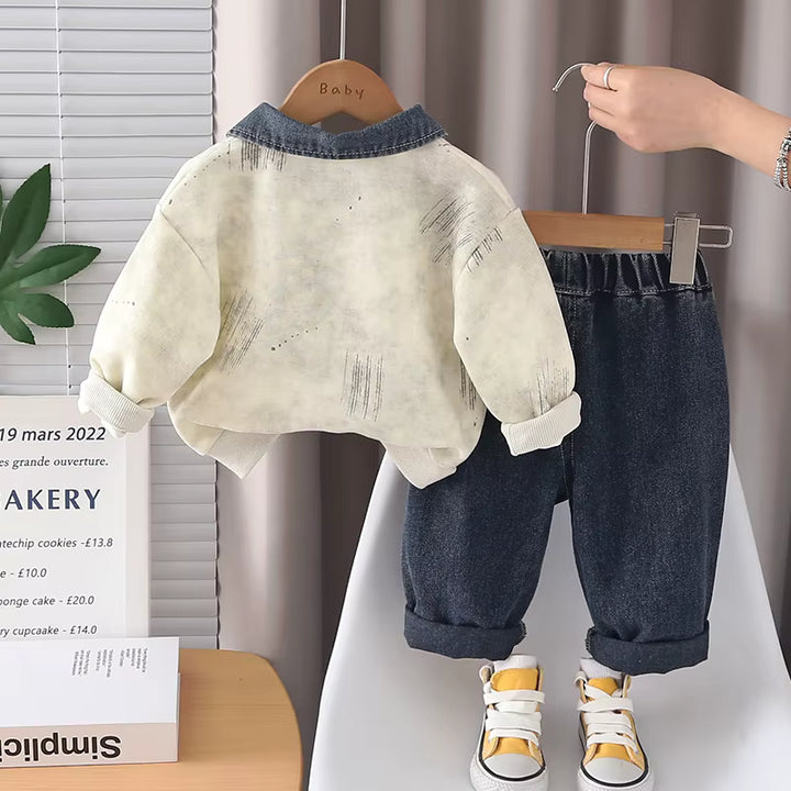 Boys Imported White Cord Set [BT -8542] [1-6 Years]