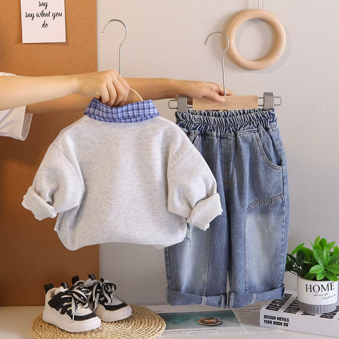 Boys Grey Imported Co-Ord Set [BT-6525] [1 - 5Years]