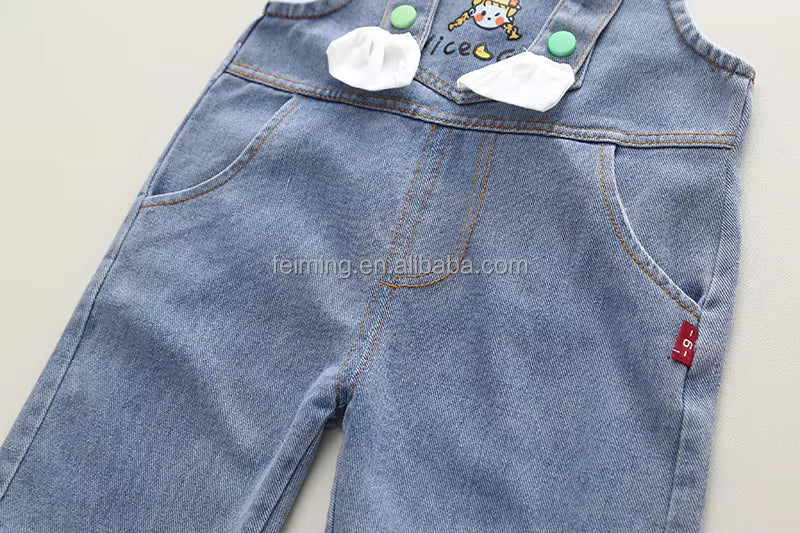 Girls Imported Denim Dungaree [GD-6480] (1-6 Years)