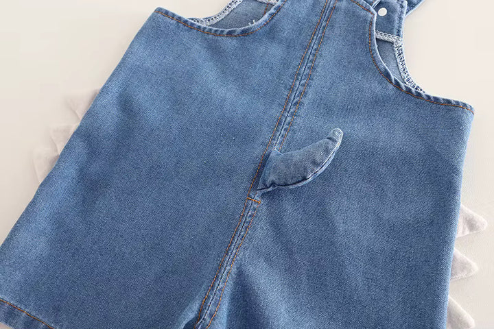 Boys Green Typographic Printed Short Sleeves Shirt With Dungaree [BT-223] (1 - 6 Years)