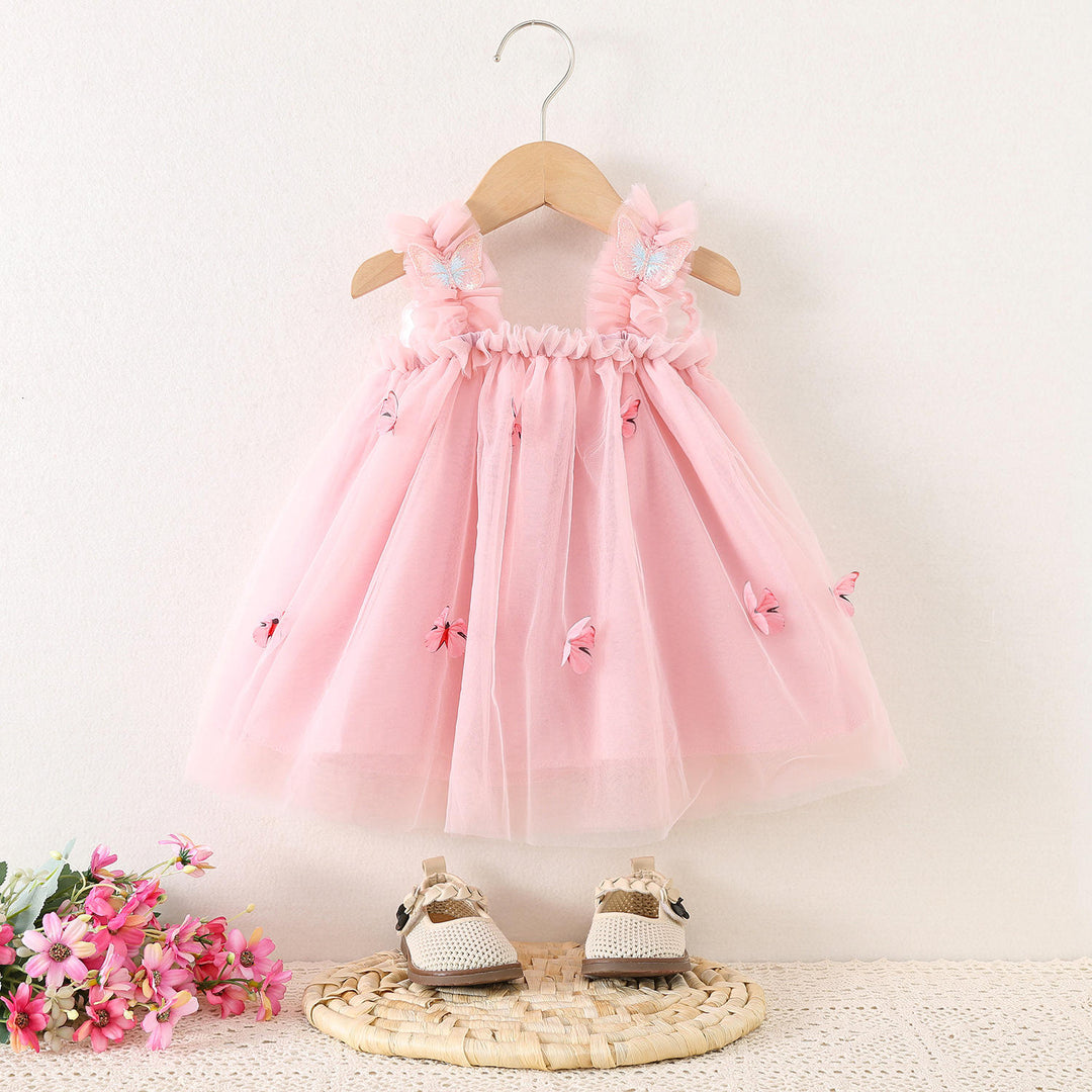 Summer New Back Bright Wings Embroidered Butterfly Dress [GF-5589] (6M - 3 Years)