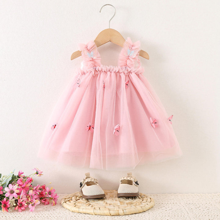 Summer New Back Bright Wings Embroidered Butterfly Dress [GF-5589] (6M - 3 Years)