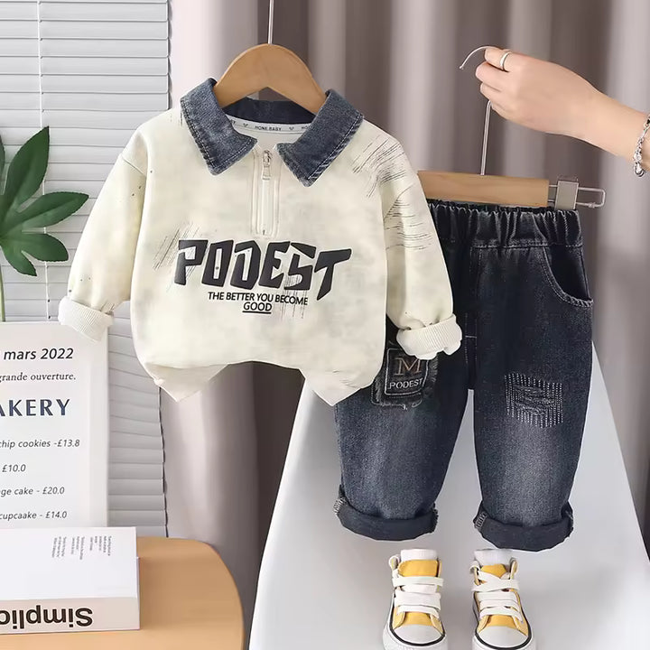 Boys Imported White Cord Set [BT -8542] [1-6 Years]