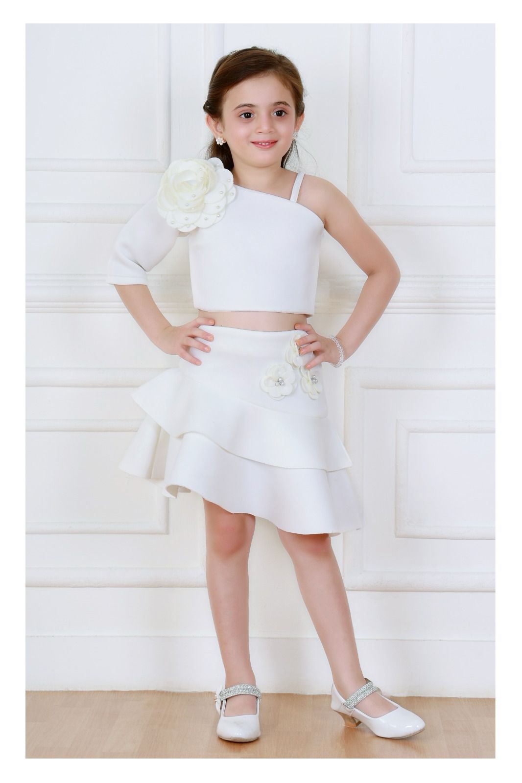 Girls One-Shoulder Two Piece Co-Ord Set [GCS-9234](1-6Years)