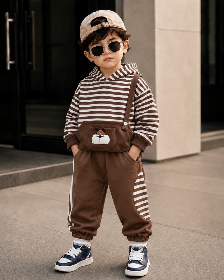 Boys Stripped Hooded Cord Set [BT-2K-5996] [1 - 5 Years]