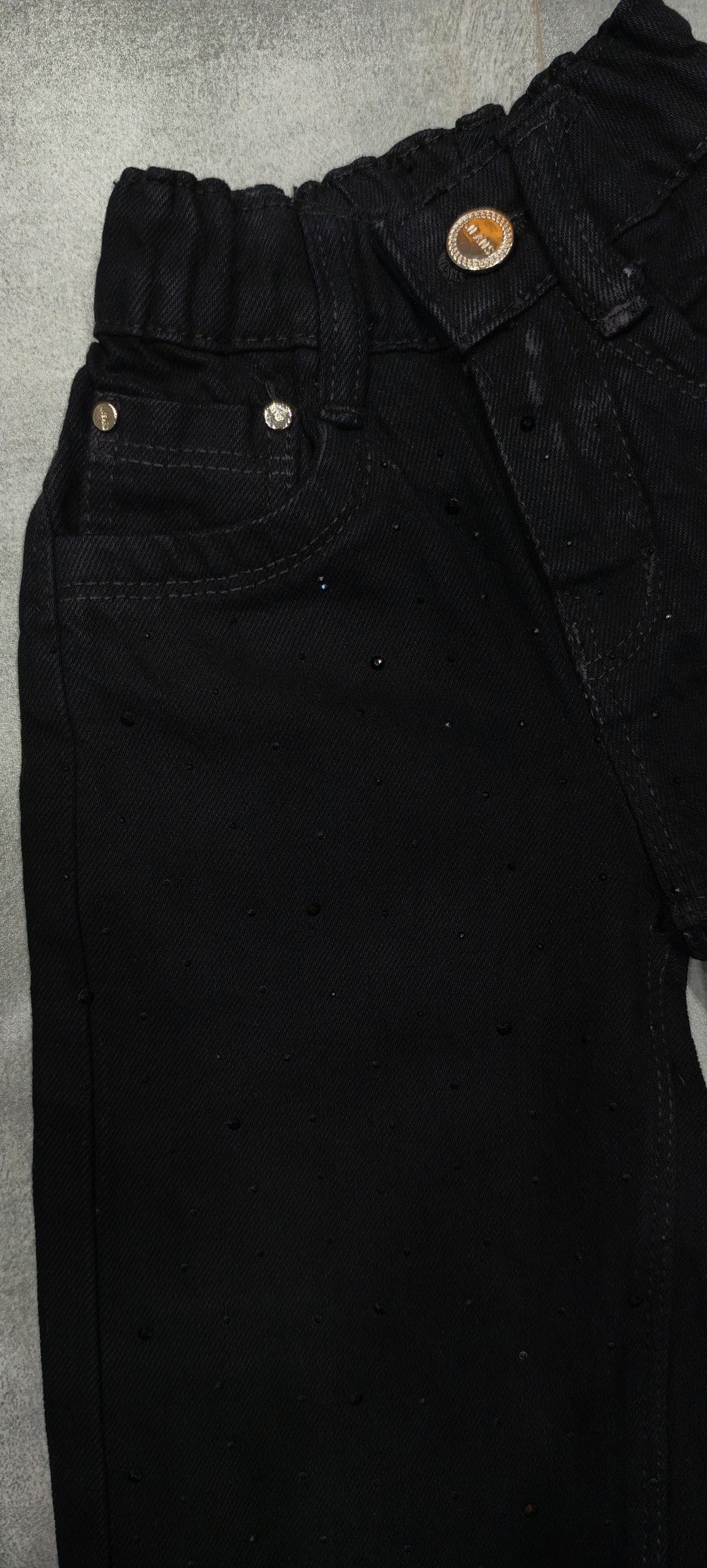 Girls Black Embellished Denim Jeans[GJ-980] (1-12Years)